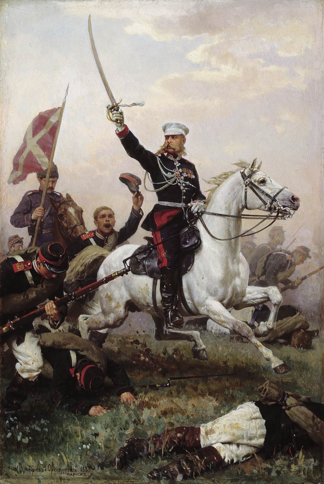 Nikolai Dmitriev-orenburgsky General Skobelev On The Horse